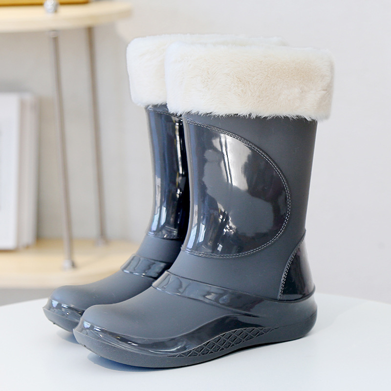 Guminiai batai, moteriški madingi lauko batai, nauji vakarietiško stiliaus vandeniui atsparūs guminiai batai, neslystantys, aukšti vandens batai, statybvietės darbo apsaugos guminiai batai