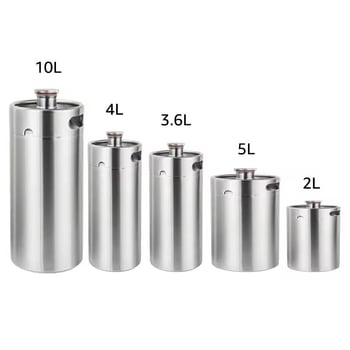 304 nerūdijančio plieno 2 l / 3,6 l / 5 l / 10 l mini alaus statinė, baltojo vyno statinė, naminio alaus indas, alkoholio indas