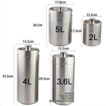 304 nerūdijančio plieno 2 l / 3,6 l / 5 l / 10 l mini alaus statinė, baltojo vyno statinė, naminio alaus indas, alkoholio indas