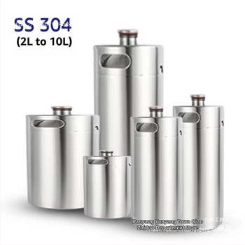 304 nerūdijančio plieno 2 l / 3,6 l / 5 l / 10 l mini alaus statinė, baltojo vyno statinė, naminio alaus indas, alkoholio indas