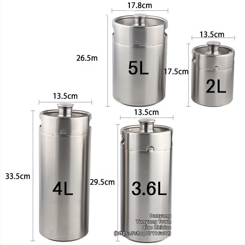 Мини бирена бъчва от неръждаема стомана 304 2L/3.6L/5L/10L, бъчва за бяло вино, домашно приготвена бира, кана за алкохол
