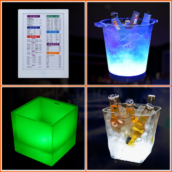 Tiesioginis gamyklinis pardavimas Šviečiantis ledo kibirėlis su reklaminiu plastikiniu šviečiančiu ledo kibirėliu KTV spalvingas LED ledo kibirėlis