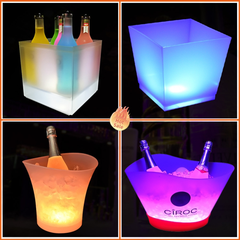 Директна продажба от фабриката Светеща кофа за лед промоция пластмасова светеща кофа за лед бар KTV цветна LED кофа за лед