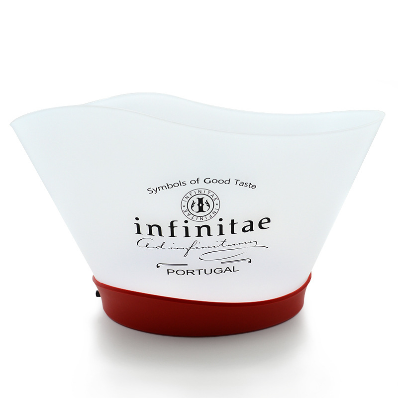 Tiesioginis gamyklinis pardavimas Šviečiantis ledo kibirėlis su reklaminiu plastikiniu šviečiančiu ledo kibirėliu KTV spalvingas LED ledo kibirėlis