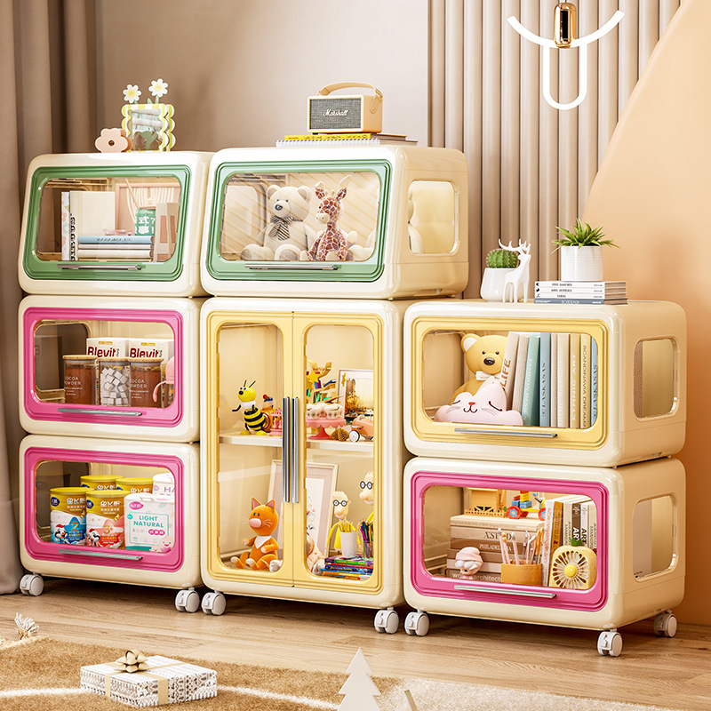 Majapidamises kasutatavate koomiksitega laste mänguasjade hoiukapi kapp, raamatute hoiuriiul, suure mahutavusega plastist multifunktsionaalne hoiukapp