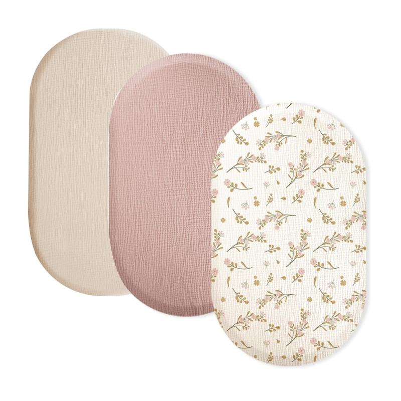 „Amazon“ raukšlėta medvilninė kepurė, vienspalvė lovelės kepurė, dviguba medvilninė minkšta, kvėpuojanti, trijų dalių paklodė