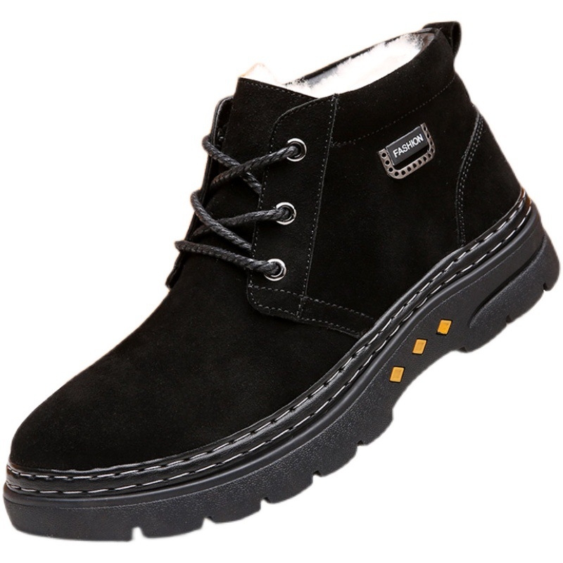 Šiaurės rytų sniego batai, vyriški, vientisi, žieminiai, sustorinti vilnoniai medvilniniai batai, atsparūs šalčiui, odiniai, laisvalaikio medvilniniai batai, neslystantys aulinukai iki kulkšnių.