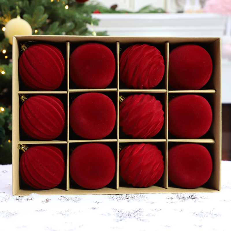 [Išskirtinė kruopščiai atrinkta] Šventinės dekoracijos Kalėdiniai kamuoliukai Kalėdų eglutės pakabukai Dovanų dėžutė Žolės šilko skaidrūs dažyti kamuoliukai