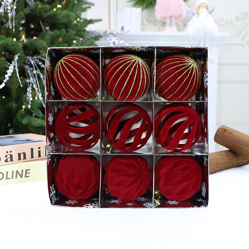 [Išskirtinė kruopščiai atrinkta] Šventinės dekoracijos Kalėdiniai kamuoliukai Kalėdų eglutės pakabukai Dovanų dėžutė Žolės šilko skaidrūs dažyti kamuoliukai