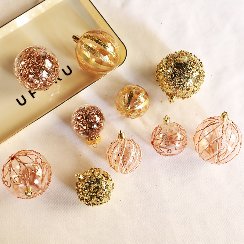 [Išskirtinė kruopščiai atrinkta] Šventinės dekoracijos Kalėdiniai kamuoliukai Kalėdų eglutės pakabukai Dovanų dėžutė Žolės šilko skaidrūs dažyti kamuoliukai