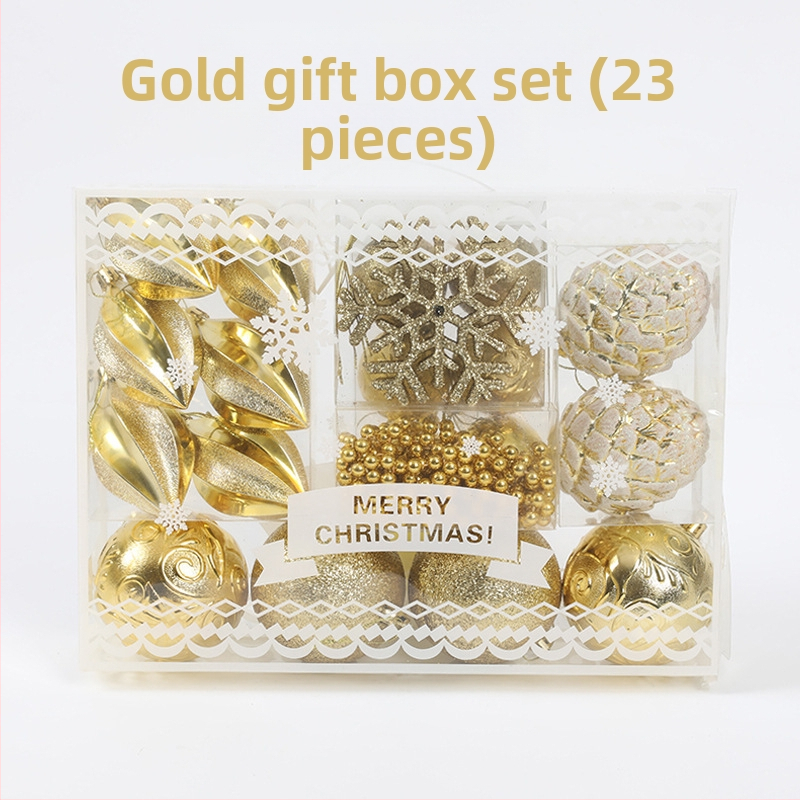 [Išskirtinė kruopščiai atrinkta] Šventinės dekoracijos Kalėdiniai kamuoliukai Kalėdų eglutės pakabukai Dovanų dėžutė Žolės šilko skaidrūs dažyti kamuoliukai