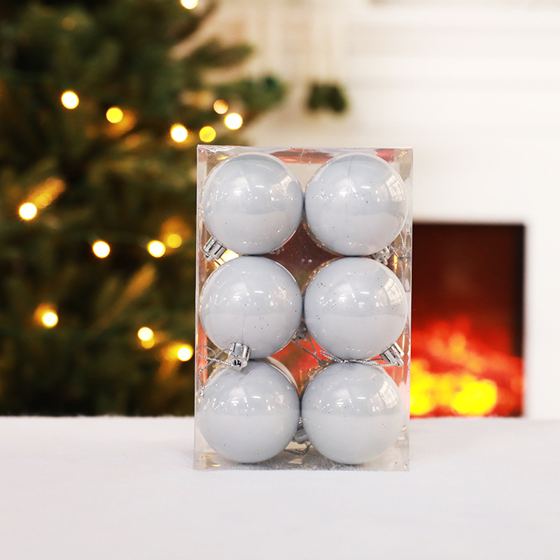 [Išskirtinė kruopščiai atrinkta] Šventinės dekoracijos Kalėdiniai kamuoliukai Kalėdų eglutės pakabukai Dovanų dėžutė Žolės šilko skaidrūs dažyti kamuoliukai