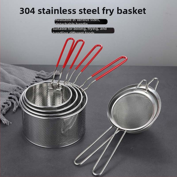 Δίχτυ τηγανίσματος από ανοξείδωτο ατσάλι 304, τηγάνι, καλάθι τηγανίσματος, σουρωτήρι, φίλτρο, κουτάλι, νουντλς, νουντλς, πλέγμα νουντλς, ρυζόνελα, σκόνη, φράχτης, διαρροή τηγανίσματος