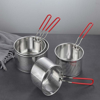 Δίχτυ τηγανίσματος από ανοξείδωτο ατσάλι 304, τηγάνι, καλάθι τηγανίσματος, σουρωτήρι, φίλτρο, κουτάλι, νουντλς, νουντλς, πλέγμα νουντλς, ρυζόνελα, σκόνη, φράχτης, διαρροή τηγανίσματος