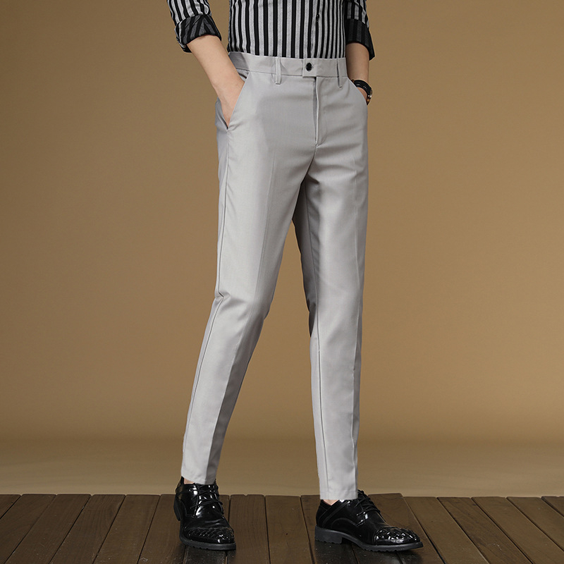 Meeste triikimist mittevajavad ülikonnapüksid Meeste väliskaubanduse püksid Kevad- ja suvepüksid Ärilised kitsad ülikonnapüksid Üheksa punkti noorte vabaajapüksid meestele