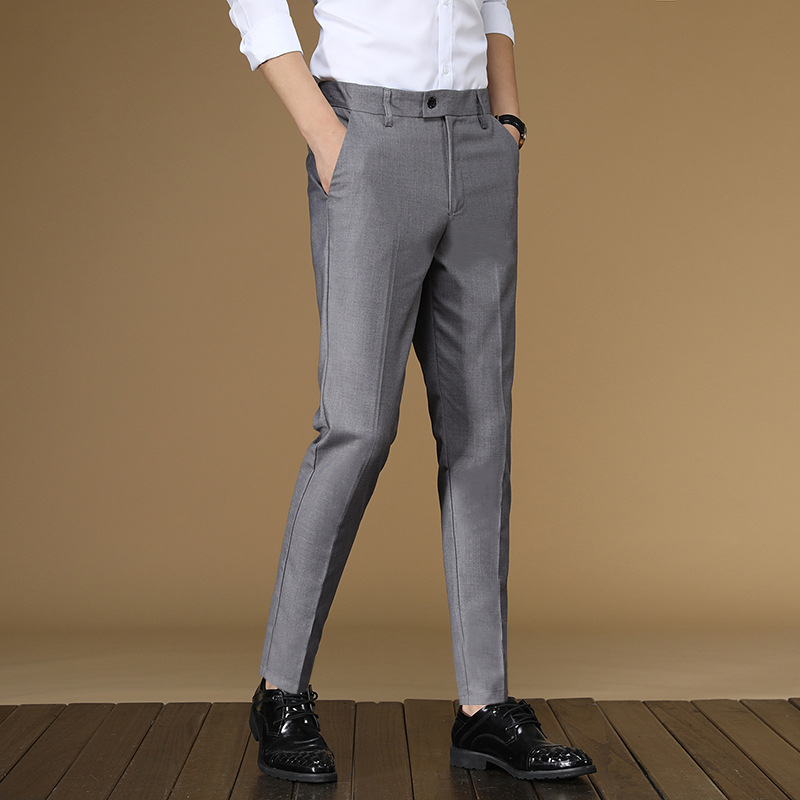 Meeste triikimist mittevajavad ülikonnapüksid Meeste väliskaubanduse püksid Kevad- ja suvepüksid Ärilised kitsad ülikonnapüksid Üheksa punkti noorte vabaajapüksid meestele