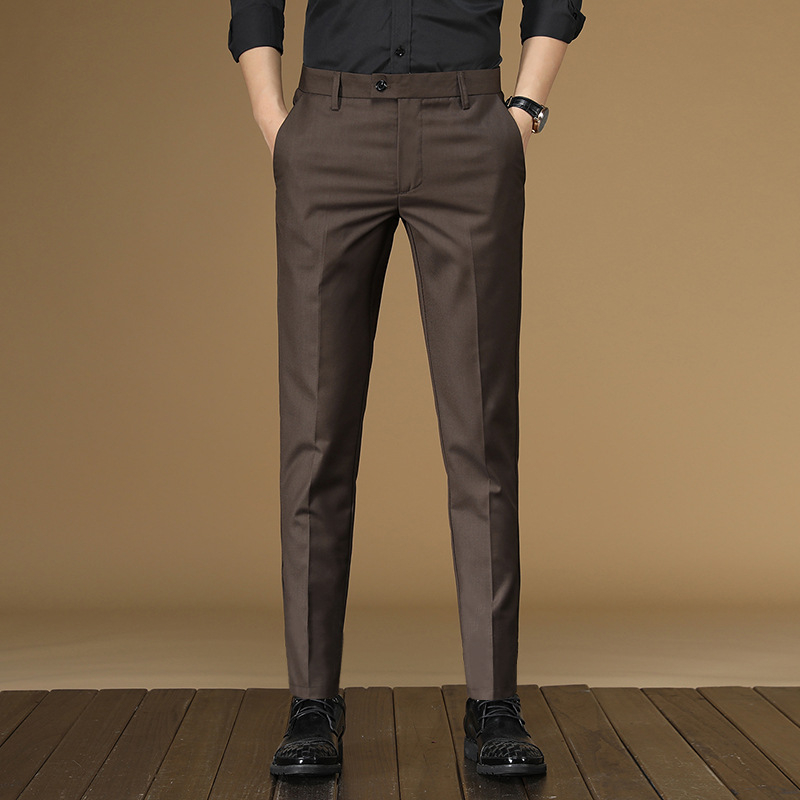 Meeste triikimist mittevajavad ülikonnapüksid Meeste väliskaubanduse püksid Kevad- ja suvepüksid Ärilised kitsad ülikonnapüksid Üheksa punkti noorte vabaajapüksid meestele