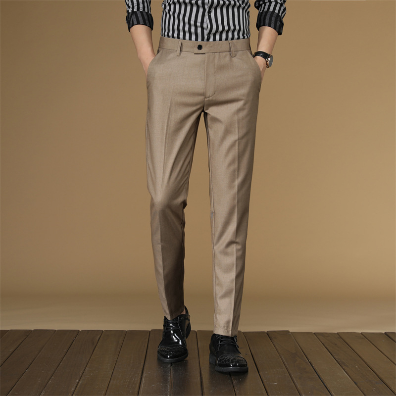 Meeste triikimist mittevajavad ülikonnapüksid Meeste väliskaubanduse püksid Kevad- ja suvepüksid Ärilised kitsad ülikonnapüksid Üheksa punkti noorte vabaajapüksid meestele