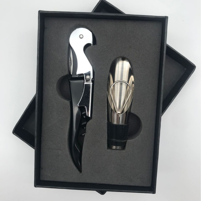 ✅ Raudonojo vyno butelių atidarytuvo rinkinys, vyno dovanų dėžutė, keturių dalių rinkinys, nerūdijančio plieno vakuuminis kamštis, vyno pilstymo dovanų dėžutė, paruošta pardavimui