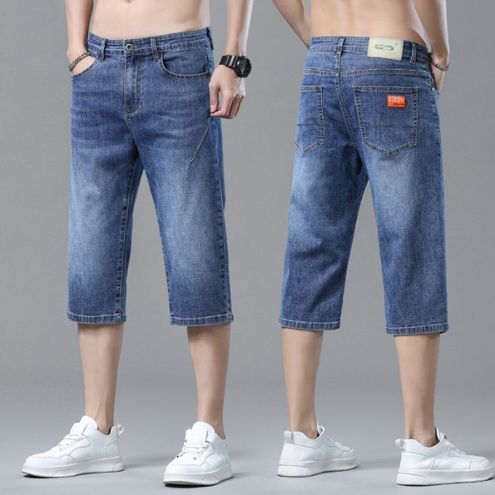 Xintang nyári vékony ötpontos nadrág farmer rövid nadrág 2025 férfi új külső viselet alkalmi stretch nadrág férfi