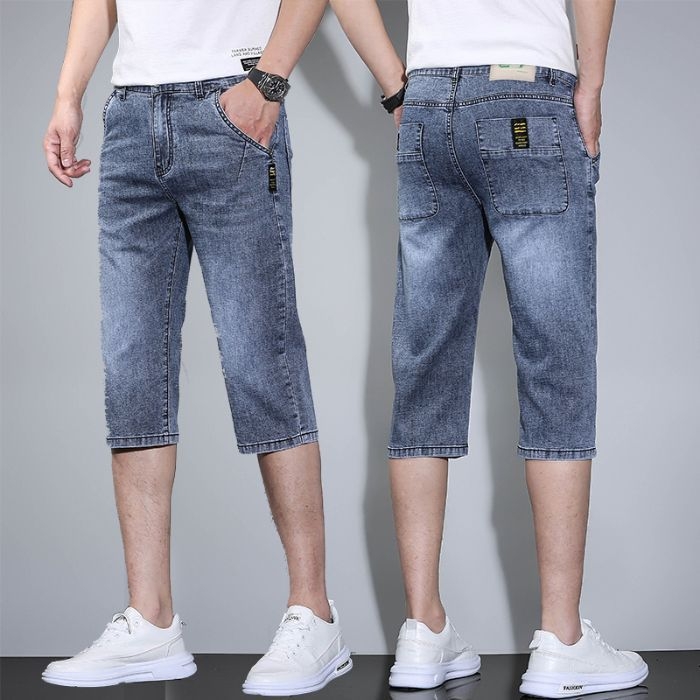 Xintang nyári vékony ötpontos nadrág farmer rövid nadrág 2025 férfi új külső viselet alkalmi stretch nadrág férfi