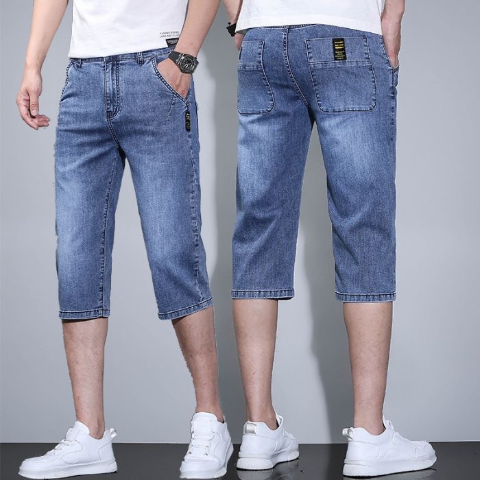 Xintang nyári vékony ötpontos nadrág farmer rövid nadrág 2025 férfi új külső viselet alkalmi stretch nadrág férfi