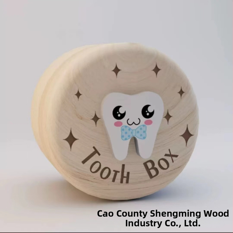 Дървена кутия за зърна Детска кутия за съхранение на фетална коса Кутия за съхранение на млечни зъби Модерна семпла дървена кутия за съхранение на пръстени