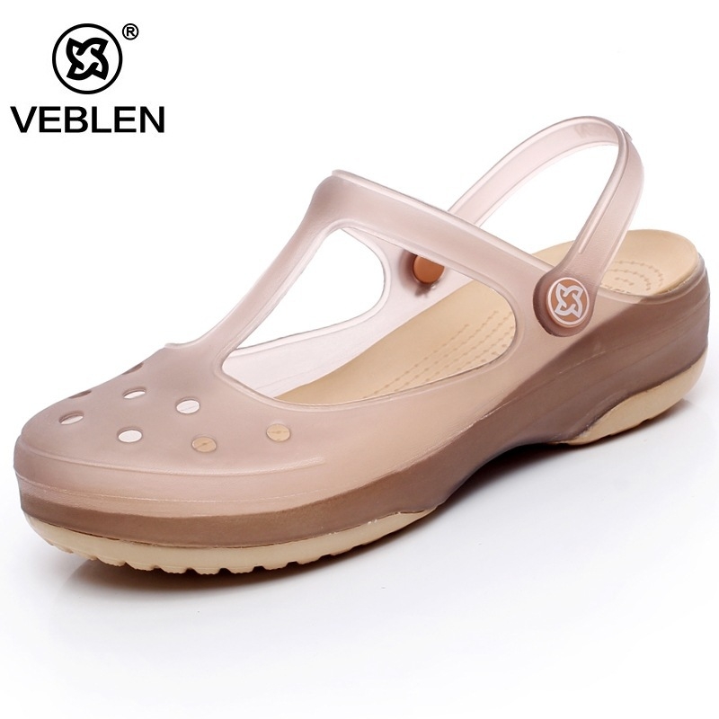 VEBLEN caurumu apavi sieviešu sandales vasaras jaunā stila virsdrēbes čības bieza zole neslīdošas piejūras brīvdienu pludmales sandales