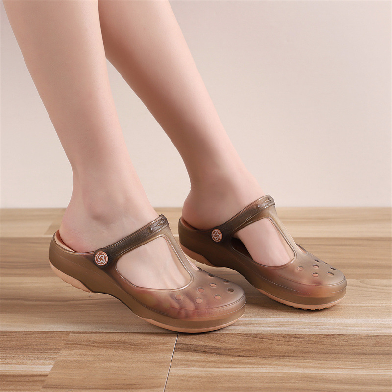 VEBLEN skylėtos moteriškos basutės vasarinės naujos stiliaus viršutiniai drabužiai šlepetės storu padu neslystančios pajūrio atostogų paplūdimio basutės