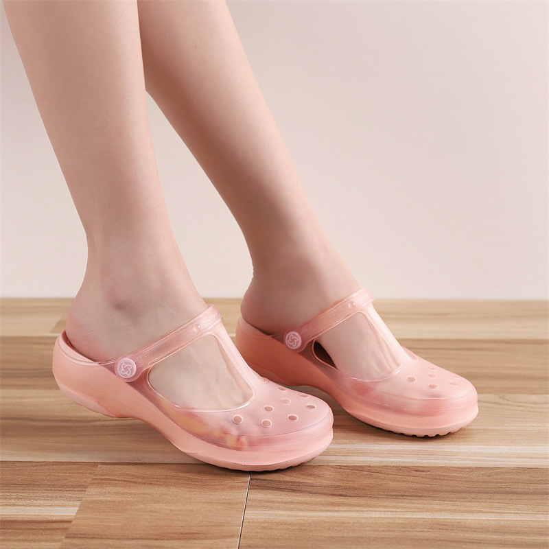 VEBLEN skylėtos moteriškos basutės vasarinės naujos stiliaus viršutiniai drabužiai šlepetės storu padu neslystančios pajūrio atostogų paplūdimio basutės