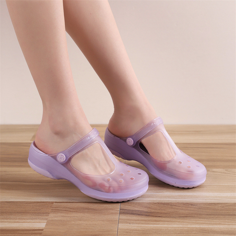 VEBLEN skylėtos moteriškos basutės vasarinės naujos stiliaus viršutiniai drabužiai šlepetės storu padu neslystančios pajūrio atostogų paplūdimio basutės