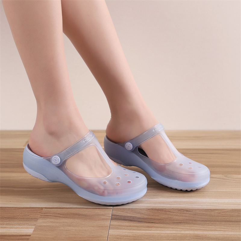 VEBLEN skylėtos moteriškos basutės vasarinės naujos stiliaus viršutiniai drabužiai šlepetės storu padu neslystančios pajūrio atostogų paplūdimio basutės