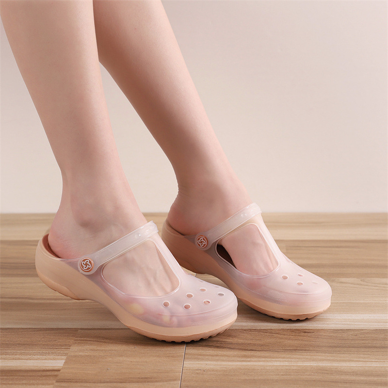 VEBLEN skylėtos moteriškos basutės vasarinės naujos stiliaus viršutiniai drabužiai šlepetės storu padu neslystančios pajūrio atostogų paplūdimio basutės