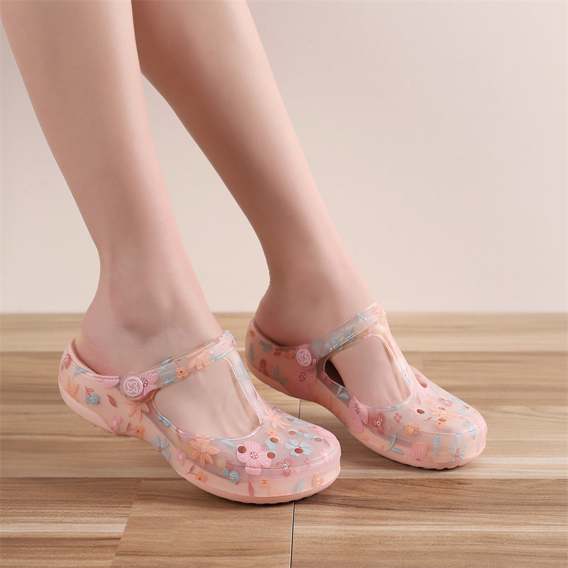 VEBLEN skylėtos moteriškos basutės vasarinės naujos stiliaus viršutiniai drabužiai šlepetės storu padu neslystančios pajūrio atostogų paplūdimio basutės