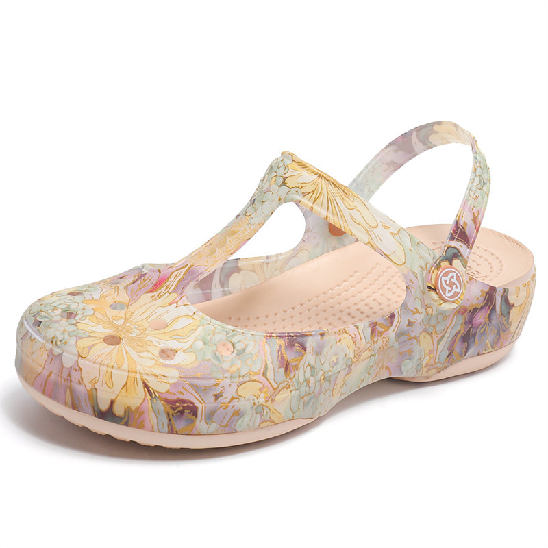 VEBLEN skylėtos moteriškos basutės vasarinės naujos stiliaus viršutiniai drabužiai šlepetės storu padu neslystančios pajūrio atostogų paplūdimio basutės