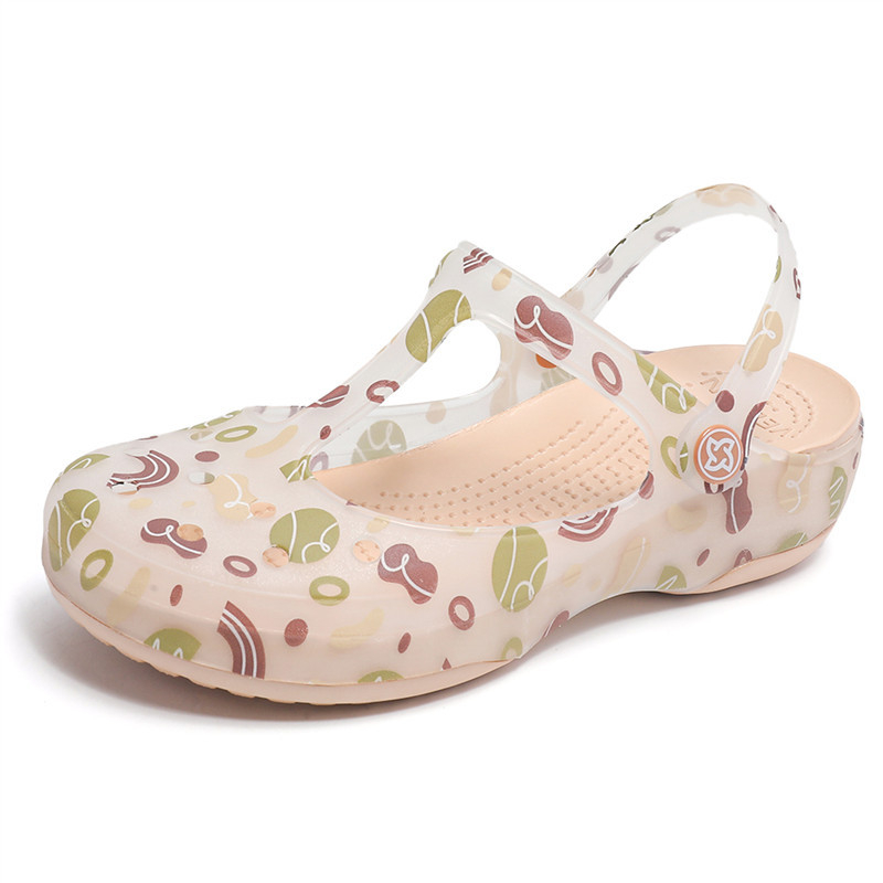 VEBLEN skylėtos moteriškos basutės vasarinės naujos stiliaus viršutiniai drabužiai šlepetės storu padu neslystančios pajūrio atostogų paplūdimio basutės