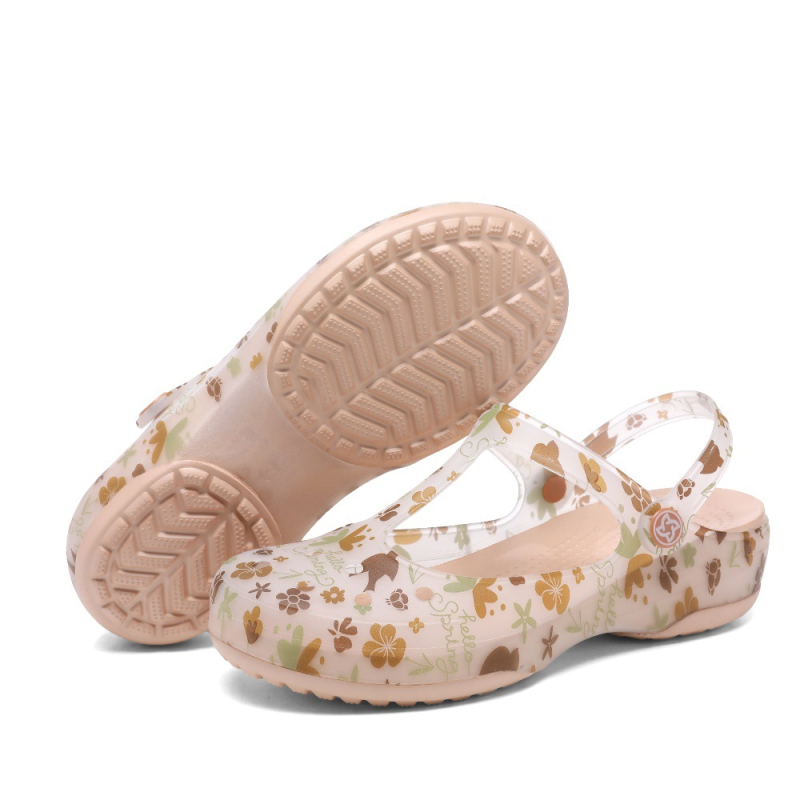 VEBLEN skylėtos moteriškos basutės vasarinės naujos stiliaus viršutiniai drabužiai šlepetės storu padu neslystančios pajūrio atostogų paplūdimio basutės