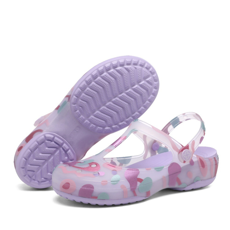 VEBLEN skylėtos moteriškos basutės vasarinės naujos stiliaus viršutiniai drabužiai šlepetės storu padu neslystančios pajūrio atostogų paplūdimio basutės