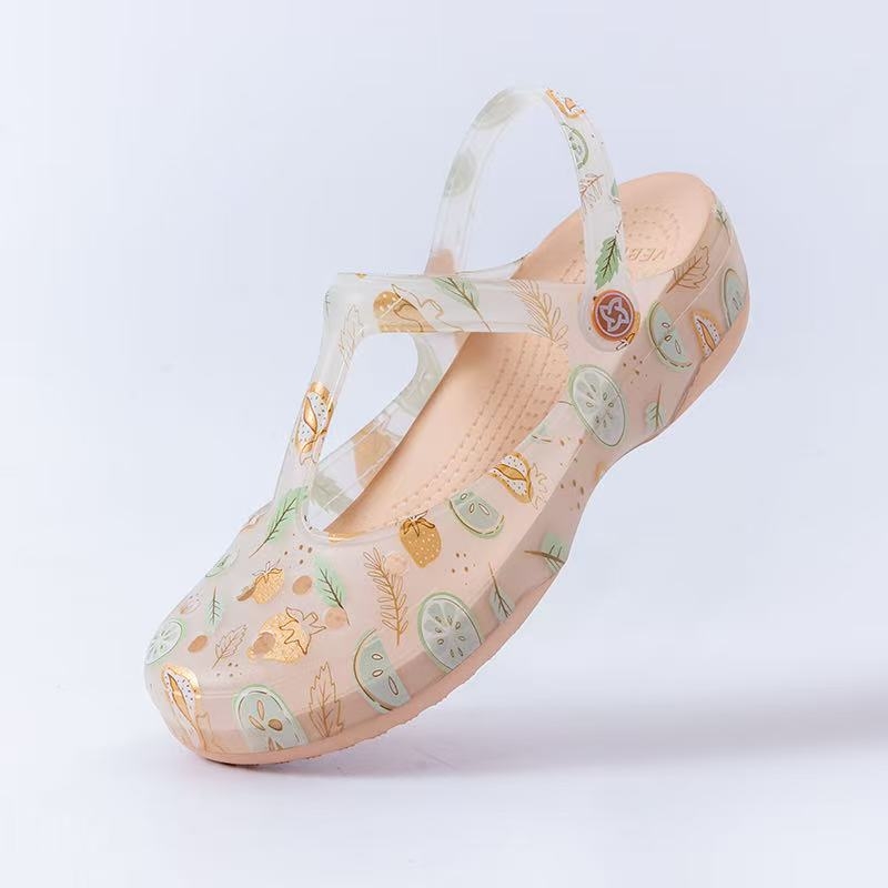 VEBLEN skylėtos moteriškos basutės vasarinės naujos stiliaus viršutiniai drabužiai šlepetės storu padu neslystančios pajūrio atostogų paplūdimio basutės