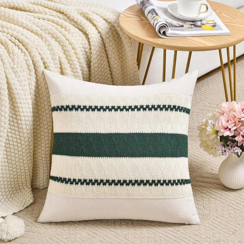 Boheemlaslik padi, piiriülene Ameerika padjapüür, roheline pehme talumaja stiilis dekoratiivne diivanipadjapüür, diivanipadi