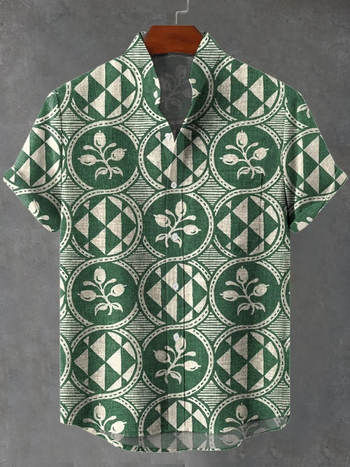 Νέο ανδρικό casual κοντό πουκάμισο με 6 κουμπιά, AliExpress Independent Station του 2024, με τρισδιάστατη ψηφιακή εκτύπωση