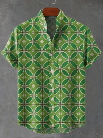 Νέο ανδρικό casual κοντό πουκάμισο με 6 κουμπιά, AliExpress Independent Station του 2024, με τρισδιάστατη ψηφιακή εκτύπωση