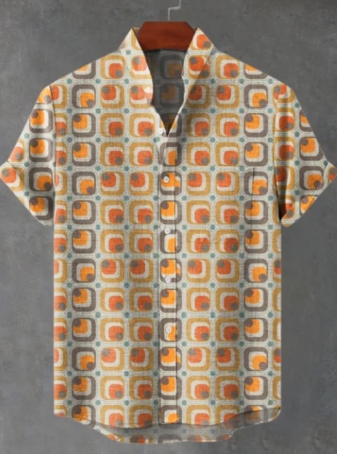 2024. aasta uus AliExpressi sõltumatu jaama 3D-digitaalprintimisega meeste vabaaja 6-nööbiga lühike särk