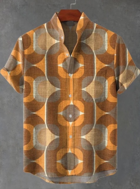 2024. aasta uus AliExpressi sõltumatu jaama 3D-digitaalprintimisega meeste vabaaja 6-nööbiga lühike särk