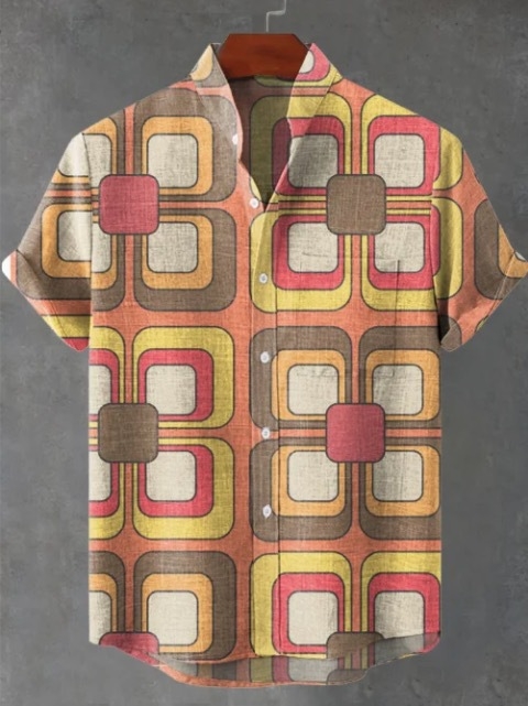 2024. aasta uus AliExpressi sõltumatu jaama 3D-digitaalprintimisega meeste vabaaja 6-nööbiga lühike särk