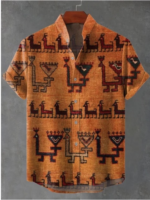 2024. aasta uus AliExpressi sõltumatu jaama 3D-digitaalprintimisega meeste vabaaja 6-nööbiga lühike särk