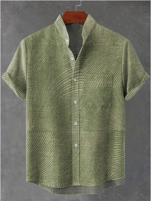 2024. aasta uus AliExpressi sõltumatu jaama 3D-digitaalprintimisega meeste vabaaja 6-nööbiga lühike särk