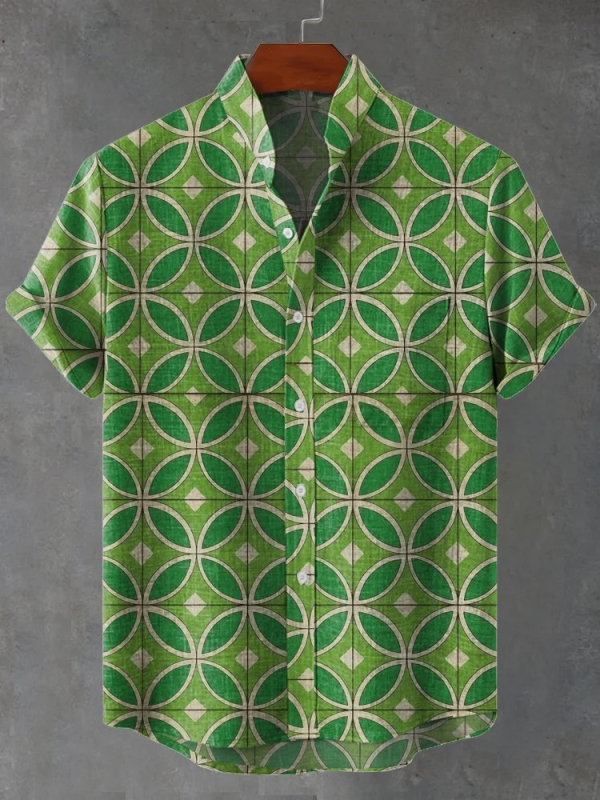 2024. aasta uus AliExpressi sõltumatu jaama 3D-digitaalprintimisega meeste vabaaja 6-nööbiga lühike särk