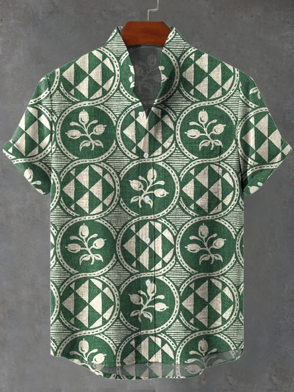 2024. aasta uus AliExpressi sõltumatu jaama 3D-digitaalprintimisega meeste vabaaja 6-nööbiga lühike särk