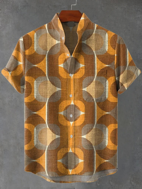 2024. aasta uus AliExpressi sõltumatu jaama 3D-digitaalprintimisega meeste vabaaja 6-nööbiga lühike särk